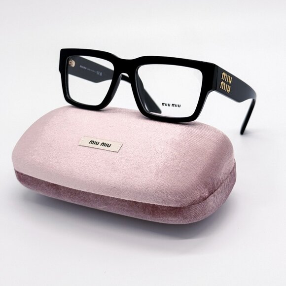 NEW MIU MIU MU02XV 1AB1O1 BLACK WOMEN EYEGLASSES - Picture 1 of 10
